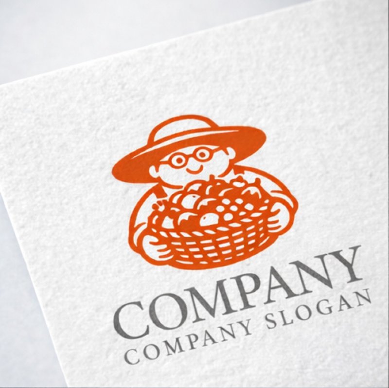 画像2: 農家・人・野菜・果物・バスケット・ロゴ・マークデザイン169 (2)