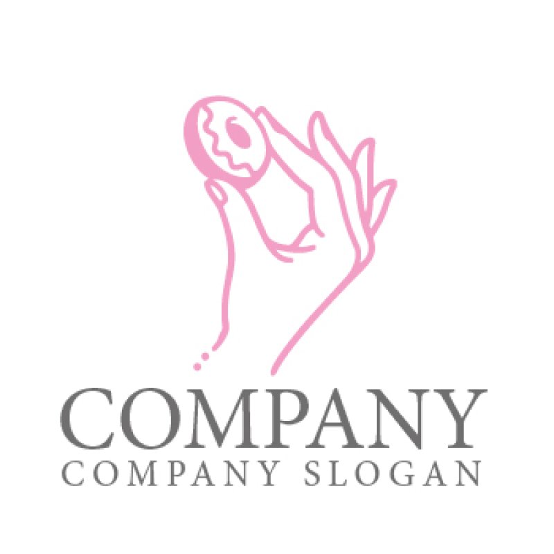 画像1: スイーツ・ドーナツ・手・ロゴ・マークデザイン170 (1)