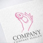 画像2: スイーツ・ドーナツ・手・ロゴ・マークデザイン170 (2)