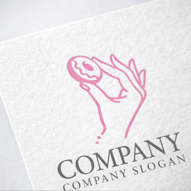 画像2: スイーツ・ドーナツ・手・ロゴ・マークデザイン170 (2)