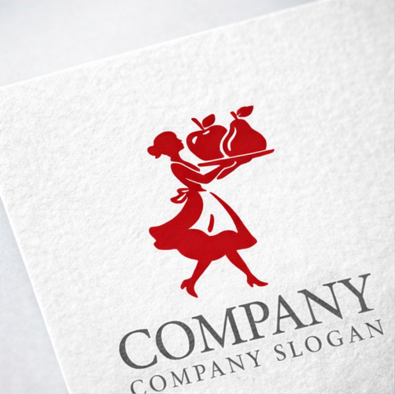 画像2: 女性・人・果物・お盆・ロゴ・マークデザイン171 (2)