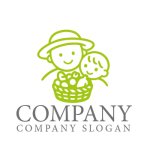 画像1: 人・親子・収穫・野菜・果物・ロゴ・マークデザイン172 (1)