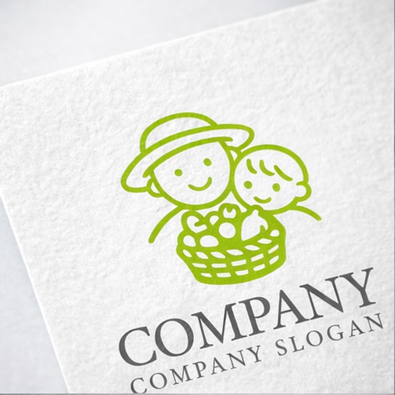 画像2: 人・親子・収穫・野菜・果物・ロゴ・マークデザイン172 (2)