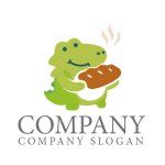 画像1: パン・ワニ・キャラ・ロゴ・マークデザイン173 (1)