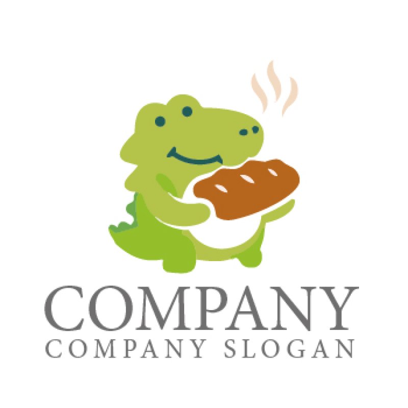 画像1: パン・ワニ・キャラ・ロゴ・マークデザイン173 (1)