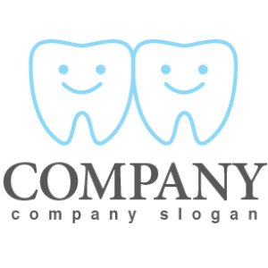 ロゴ作成サンプルです 歯 歯科 双子 笑顔 ロゴ マークデザイン130をイメージしたロゴデザインです
