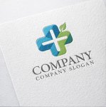 画像2: 十字・葉・ヘルスケア・ロゴ・マークデザイン202 (2)