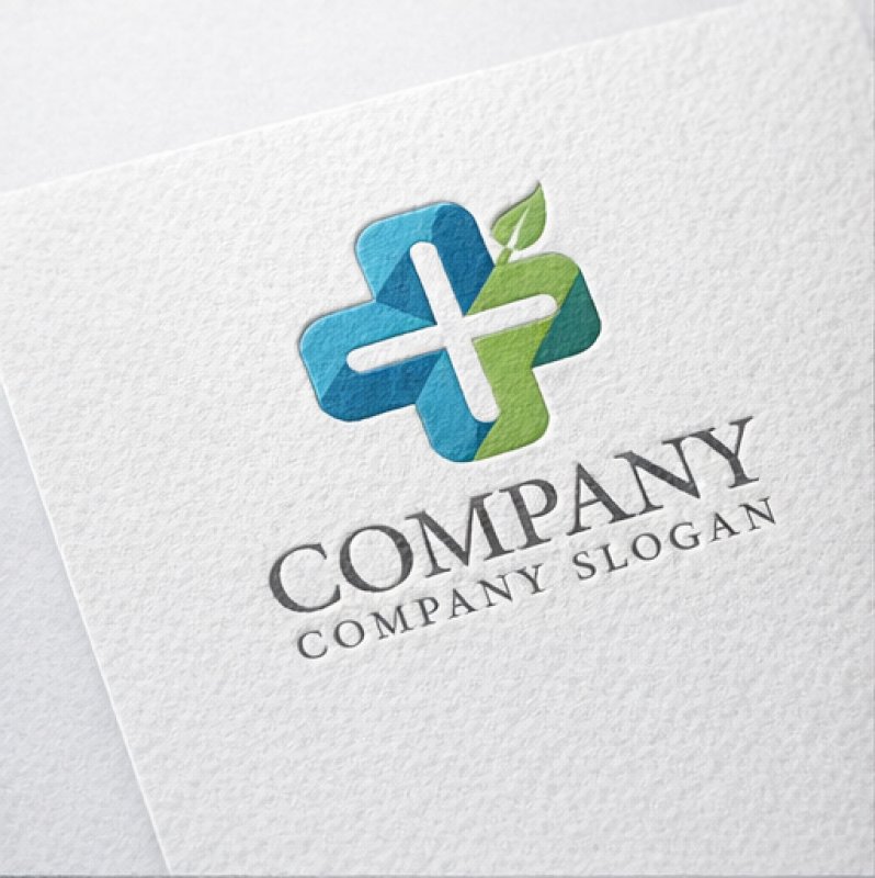 画像2: 十字・葉・ヘルスケア・ロゴ・マークデザイン202 (2)