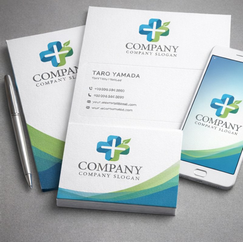 画像3: 十字・葉・ヘルスケア・ロゴ・マークデザイン202 (3)