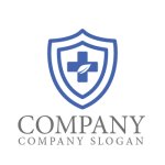 画像1: 十字・盾・葉・ロゴ・マークデザイン203 (1)