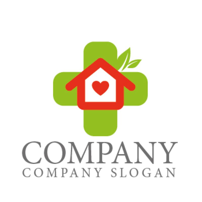 画像1: 十字・葉・家・ハート・ロゴ・マークデザイン204 (1)