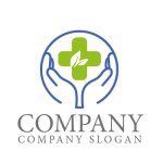 画像1: 十字・葉・手・輪・ロゴ・マークデザイン205 (1)