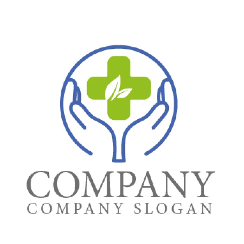 画像1: 十字・葉・手・輪・ロゴ・マークデザイン205 (1)