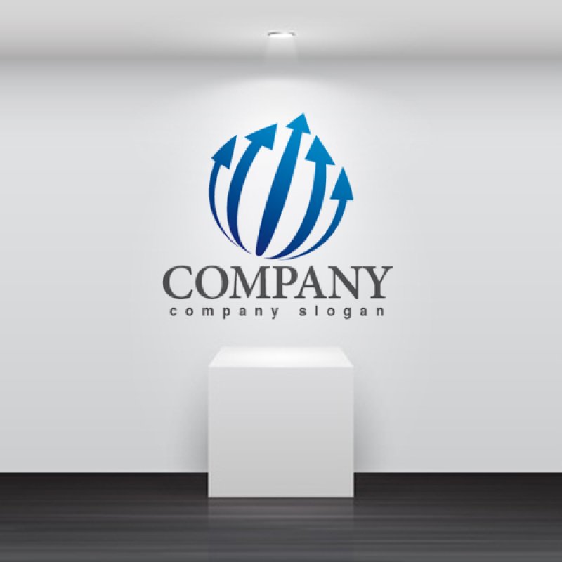 画像2: 矢印・曲線・球・上昇・ロゴ・マークデザイン320 (2)