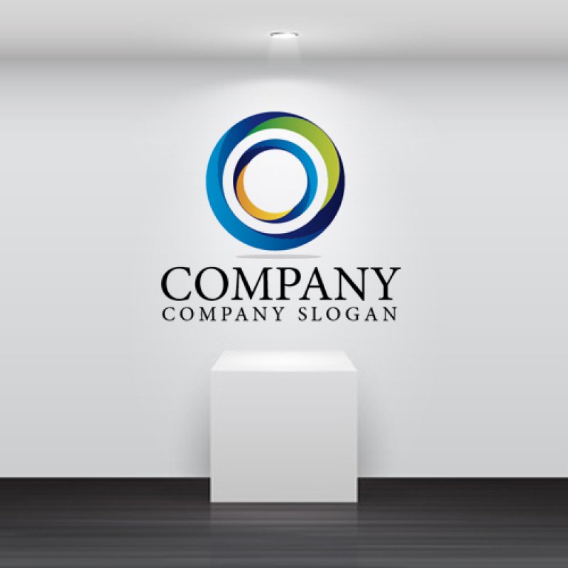 画像2: 輪・二重・曲線・グラデーション・ロゴ・マークデザイン356 (2)