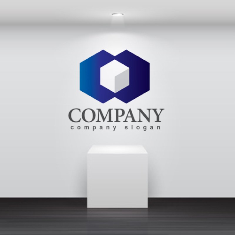 画像2: 箱・六角形・グラデーション・ロゴ・マークデザイン377 (2)