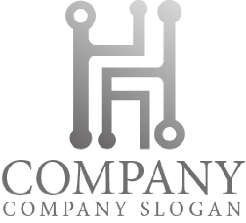 画像1: H・回路・アルファベット・ロゴ・マークデザイン438 (1)