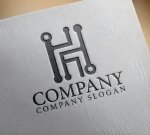 画像2: H・回路・アルファベット・ロゴ・マークデザイン438 (2)
