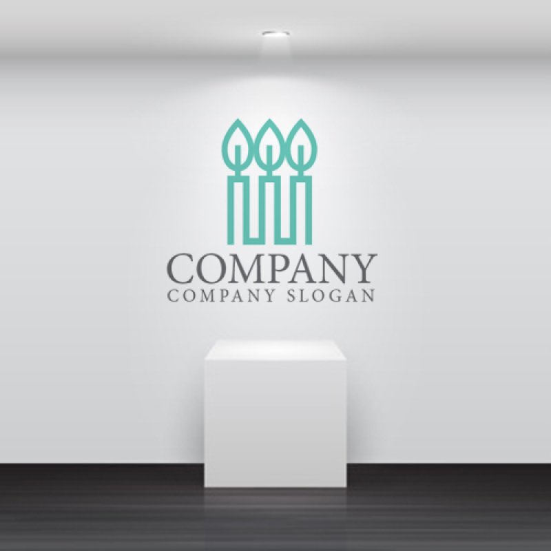 画像5: ビル・葉・木・ローソク・ロゴ・マークデザイン1007 (5)