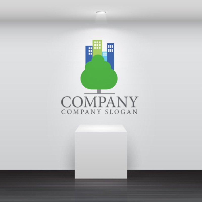 画像5: ビル・木・街・ロゴ・マークデザイン1009 (5)