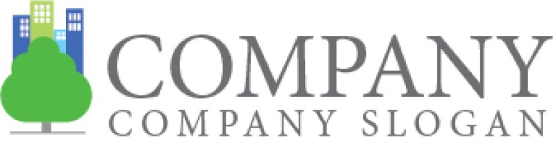 画像7: ビル・木・街・ロゴ・マークデザイン1009 (7)