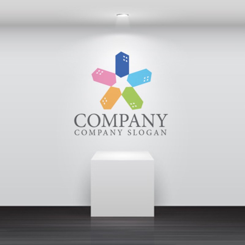 画像5: ビル・五角形・星・ロゴ・マークデザイン1016 (5)