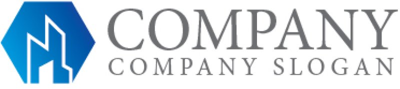 画像7: ビル・街・ 六角形・グラデーション・ロゴ・マークデザイン1019 (7)