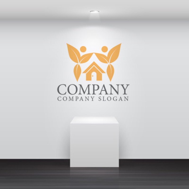 画像5: 家・人・葉・ペア・ロゴ・マークデザイン1022 (5)