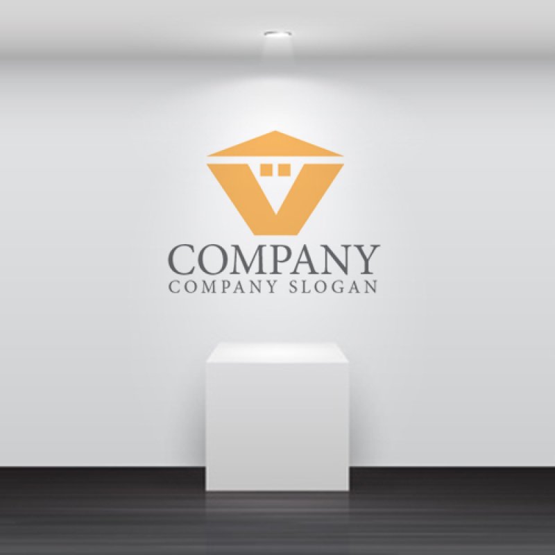 画像5: 屋根・家・V・アルファベット・ロゴ・マークデザイン1031 (5)