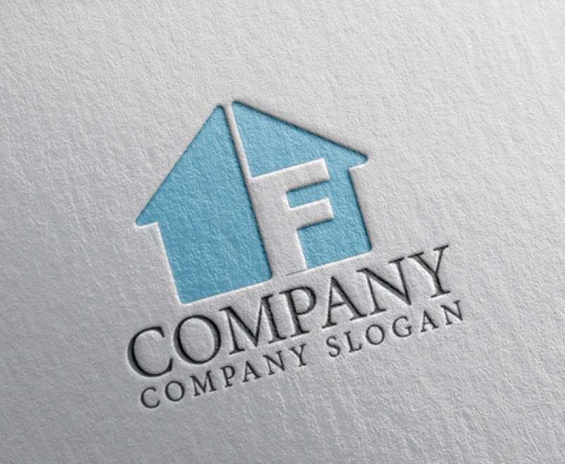 画像2: 家・F・アルファベット・ロゴ・マークデザイン1038 (2)