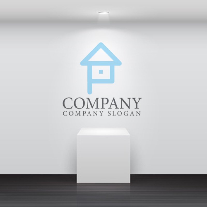 画像5: 家・P・アルファベット・ロゴ・マークデザイン1043 (5)