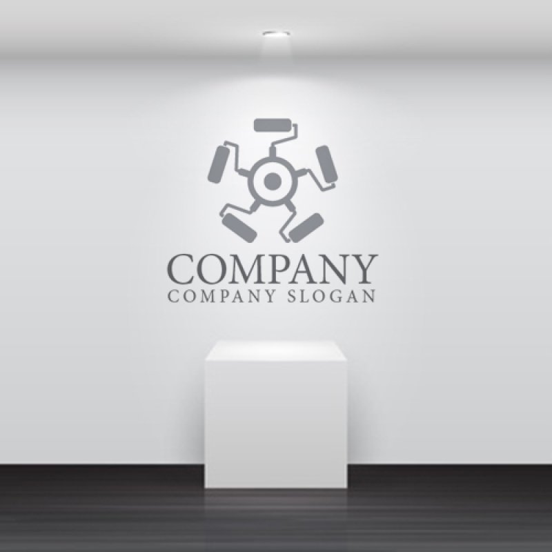 画像5: ペイントローラー・ロボ・五角形・ロゴ・マークデザイン1080 (5)