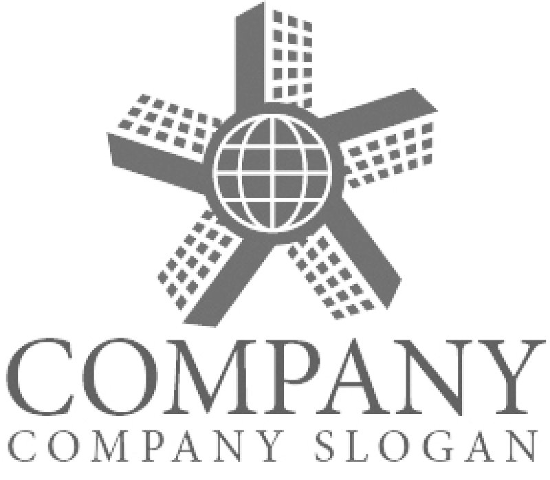 画像6: ビル・地球・五角形・ロゴ・マークデザイン1082 (6)