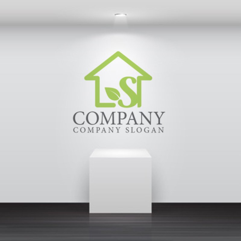 画像5: 家・S・葉・アルファベット・ロゴ・マークデザイン1089 (5)