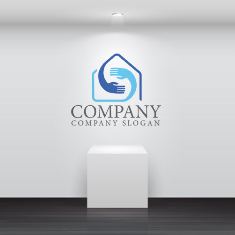 画像5: 家・手・回転・ロゴ・マークデザイン1105 (5)