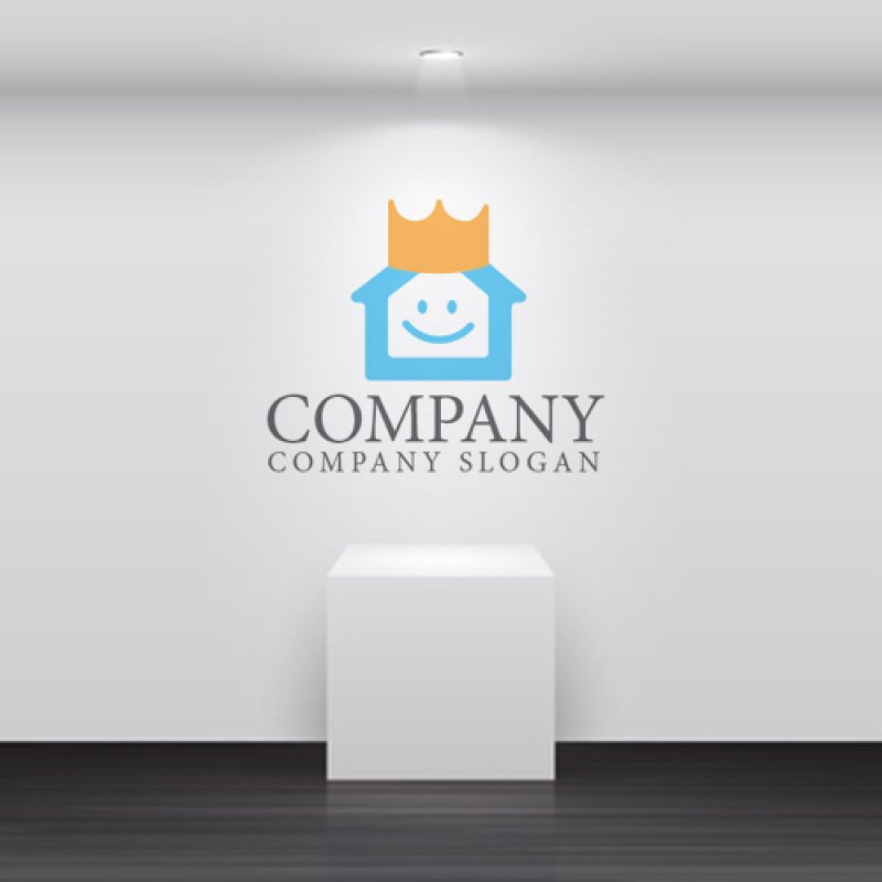 画像5: 家・王冠・顔・ロゴ・マークデザイン1136 (5)