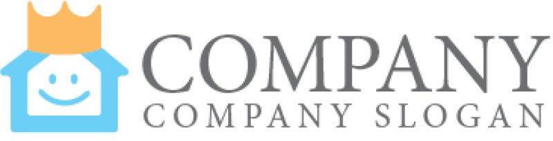 画像7: 家・王冠・顔・ロゴ・マークデザイン1136 (7)