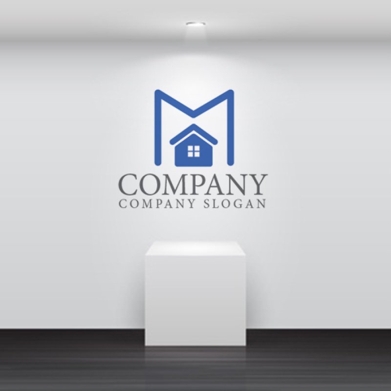 画像5: 家・M・アルファベット・ロゴ・マークデザイン1143 (5)