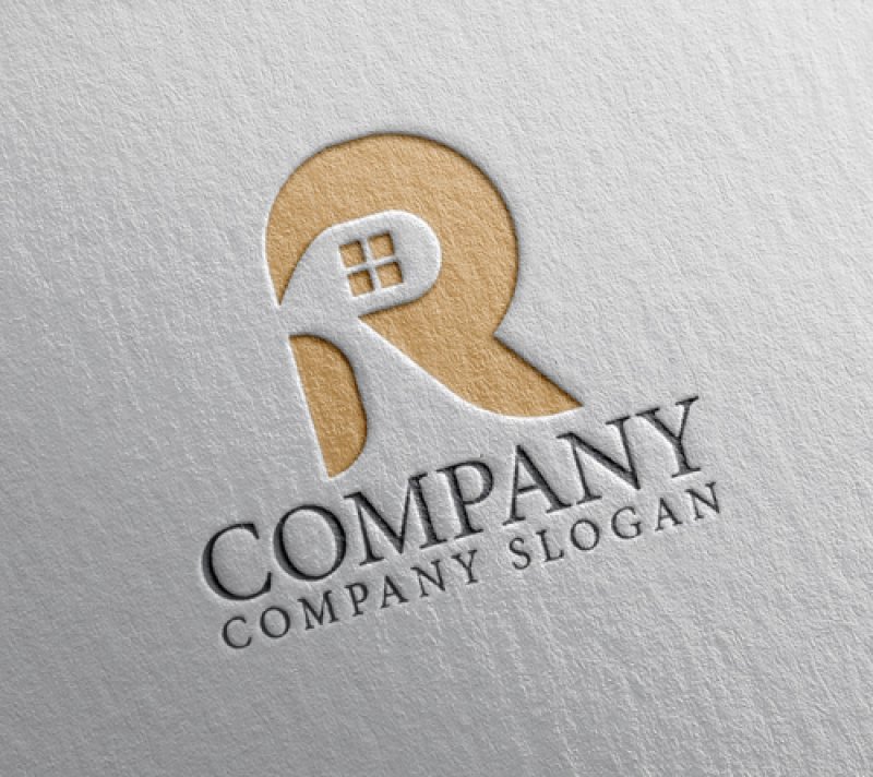 画像2: 家・R・アルファベット・窓・ロゴ・マークデザイン1144 (2)