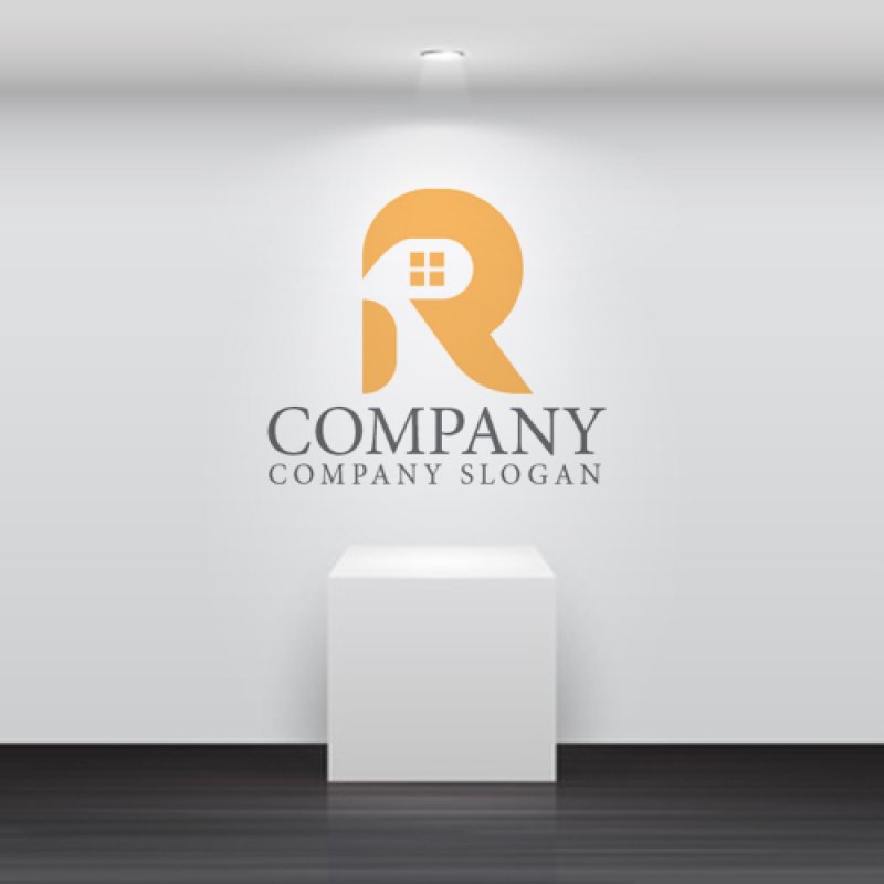 画像5: 家・R・アルファベット・窓・ロゴ・マークデザイン1144 (5)