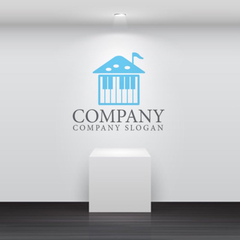 画像5: ピアノ・家・鍵盤・音符・ロゴ・マークデザイン1180 (5)