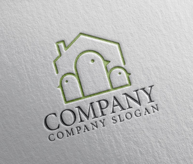 画像2: 家・鳥・家族・ひよこ・ロゴ・マークデザイン1190 (2)