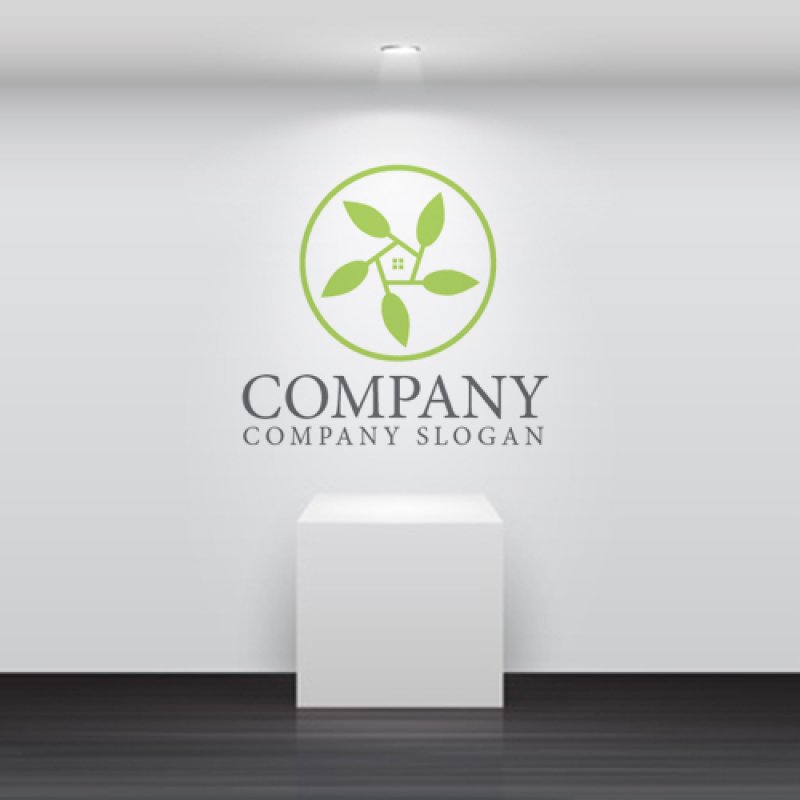 画像5: 家・葉・輪・ロゴ・マークデザイン1196 (5)