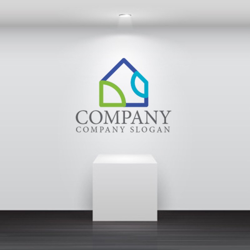 画像5: 家・分割・ロゴ・マークデザイン1267 (5)