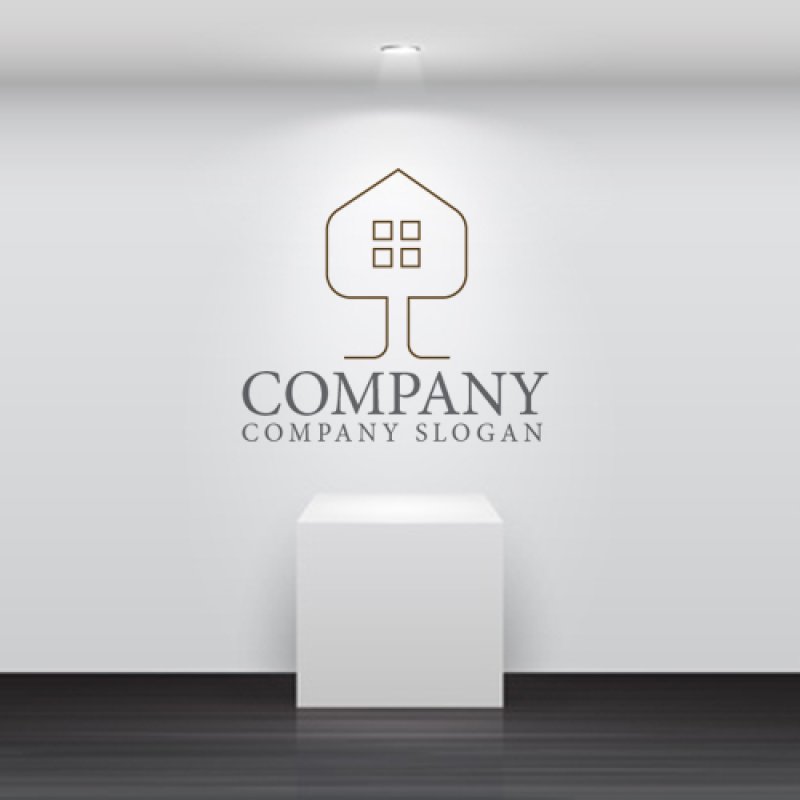 画像5: 家・窓・木・ロゴ・マークデザイン1299 (5)