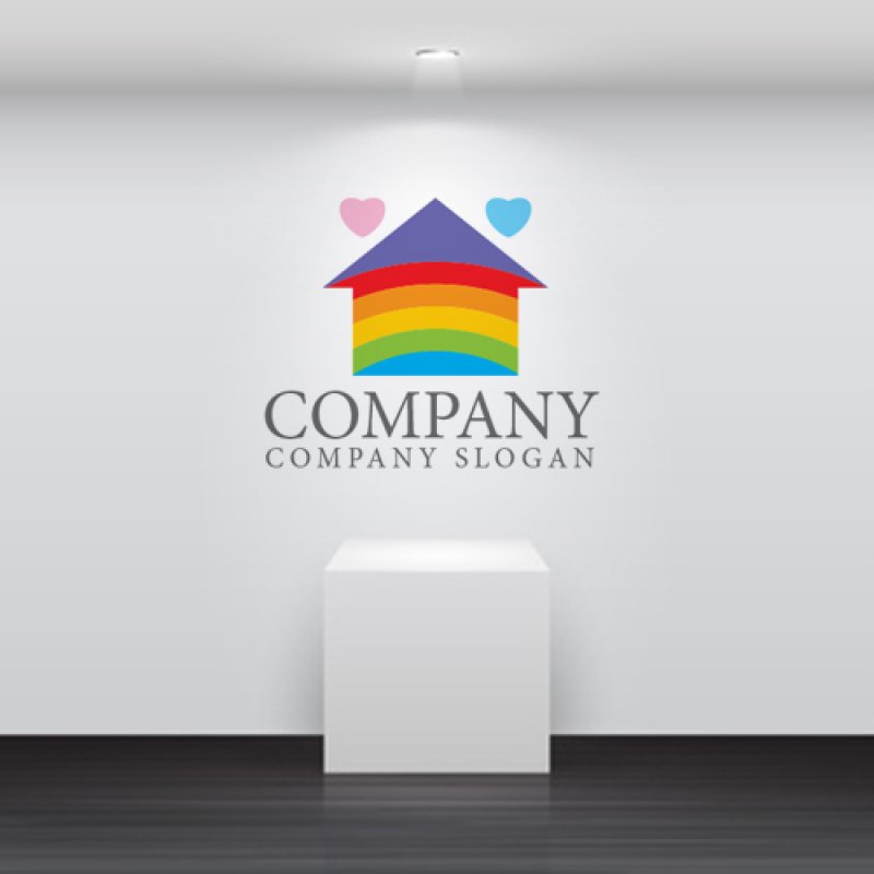 画像5: 家・虹・ハート・ロゴ・マークデザイン1309 (5)