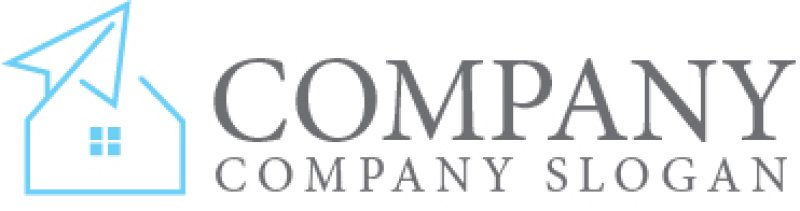 画像7: 家・紙飛行機・上昇・ロゴ・マークデザイン1322 (7)