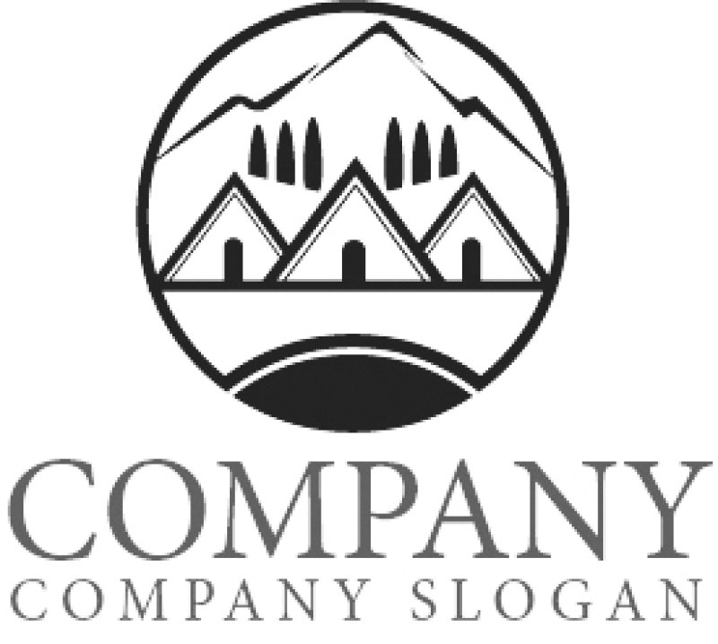 画像6: 家・屋根・山・輪・ロゴ・マークデザイン1327 (6)