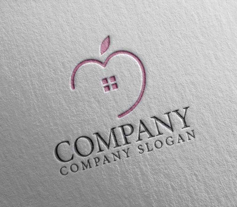 画像2: 家・ハート・りんご・ロゴ・マークデザイン1332 (2)