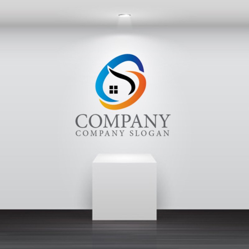 画像5: 家・曲線・O・アルファベット・ロゴ・マークデザイン1342 (5)